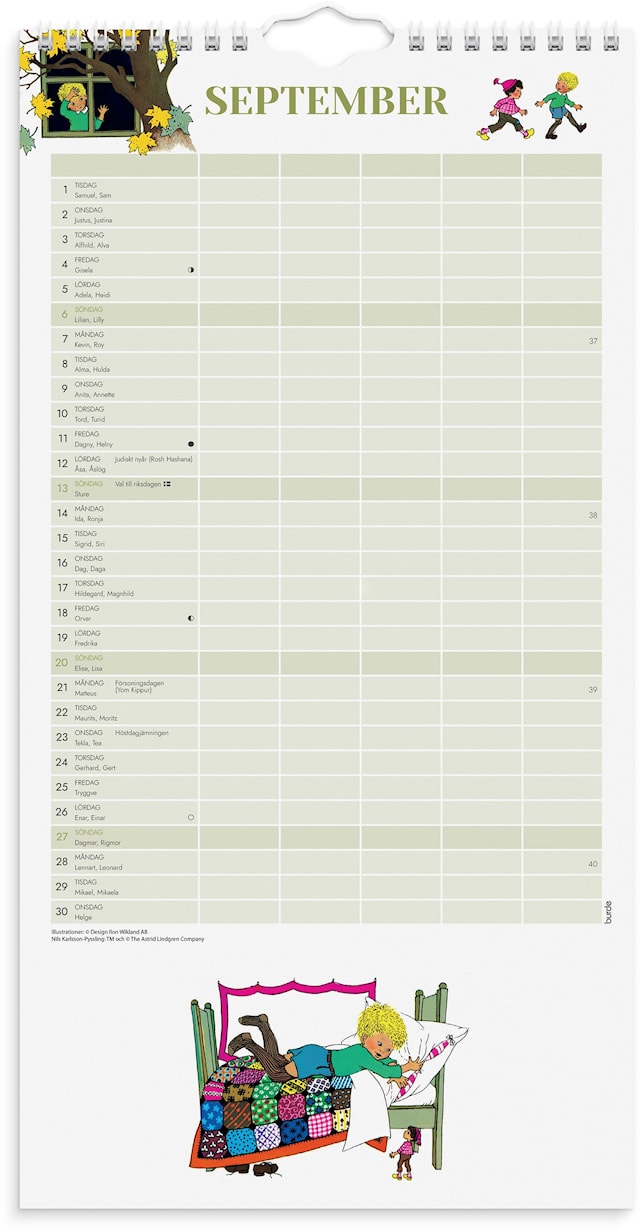 Tuotekuva 2 - Familjekalender 2026 Ilon Wikland 220x430 mm Burde