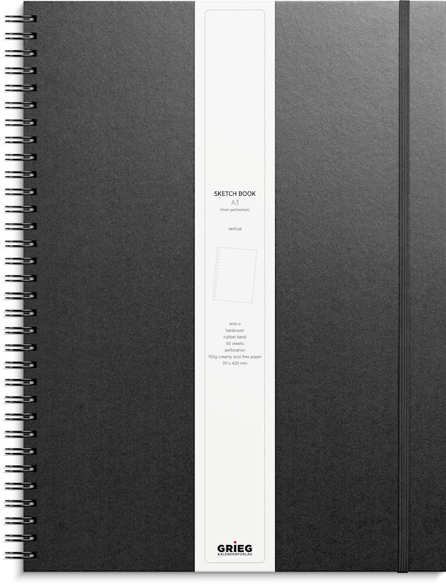 Produktbild 3 för Skissblock A3 konstläder, 50 blad, FSC