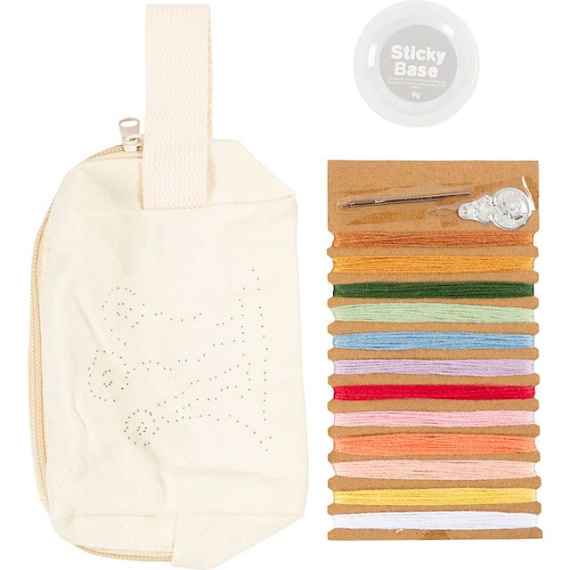 Produktbild 4 för Mini DIY Kit Broderi Sminkväska 1 förp.