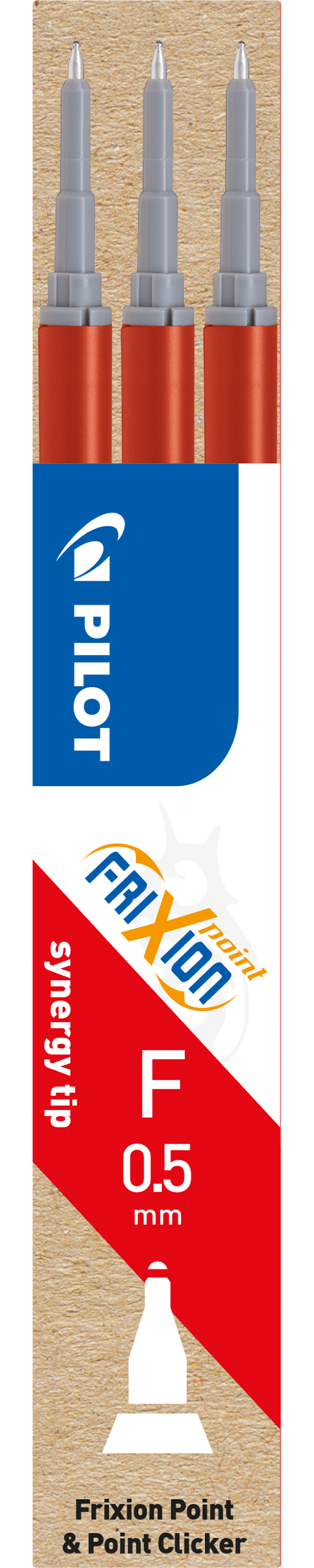 Tuotekuva 1 - Vaihtosäiliö Frixion Point (3 kpl) Punainen Pilot