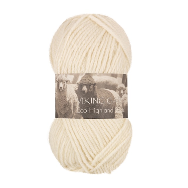 Highland Eco Wool Garn 50 g Natur 202 Viking Garn