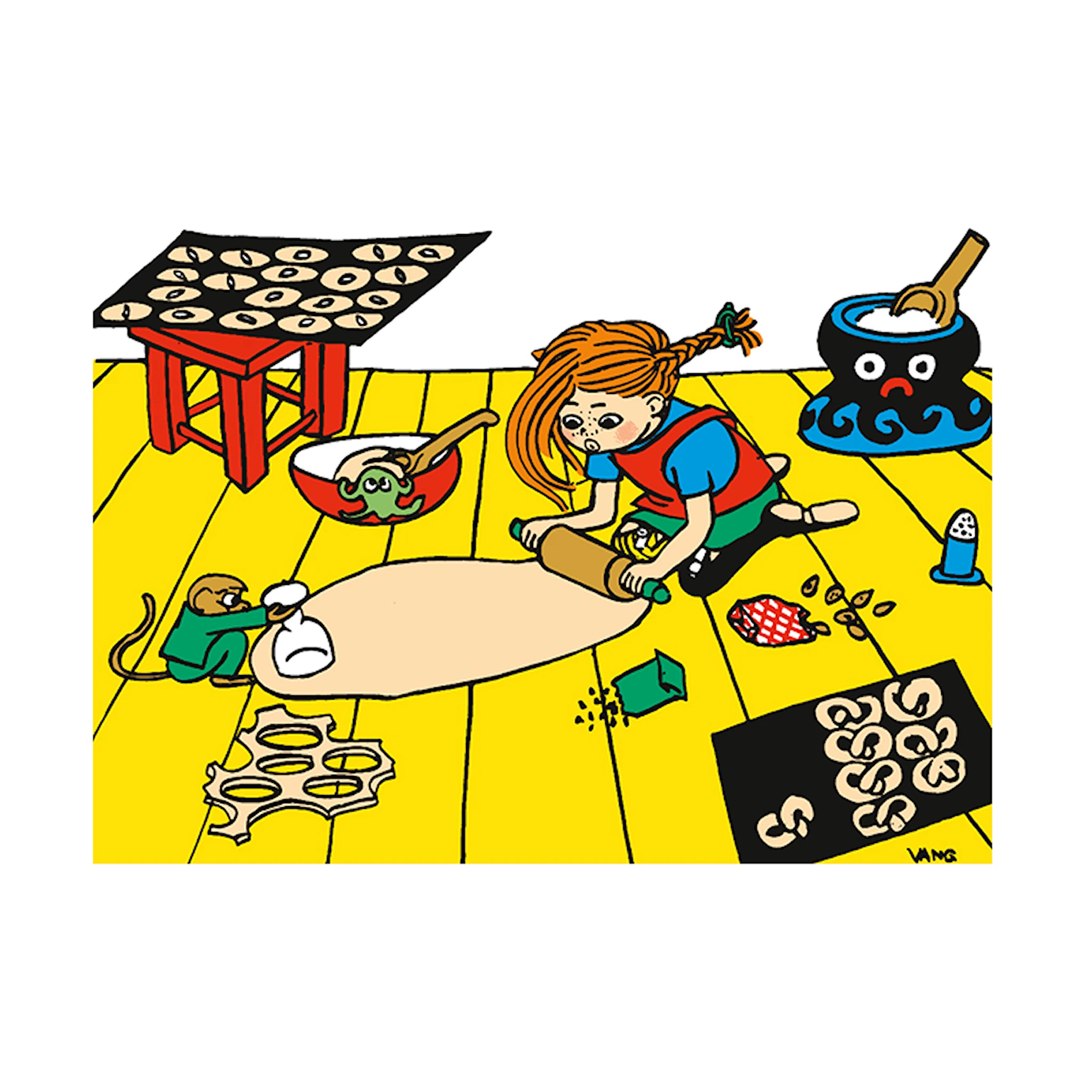 Produktbild för Magnet Pippi Bakar Astrid Lindgren