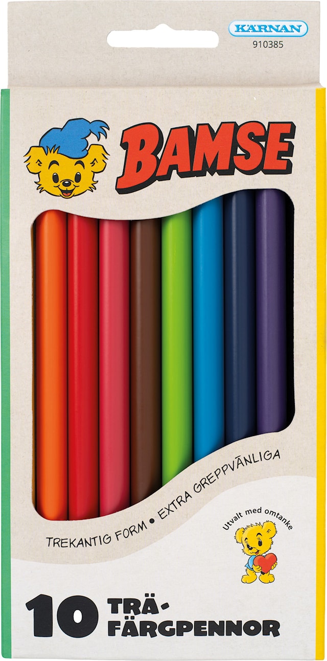 Bamse Träfärgpennor FSC-trä 10-pack Kärnan
