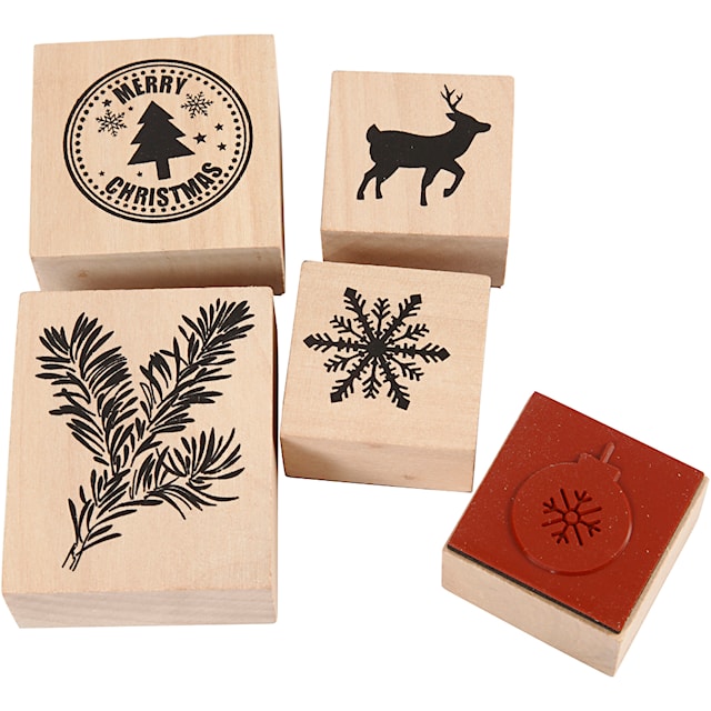 Produktbilde 2 for Stempelsett, jul, 5 ass./ 1 pk.