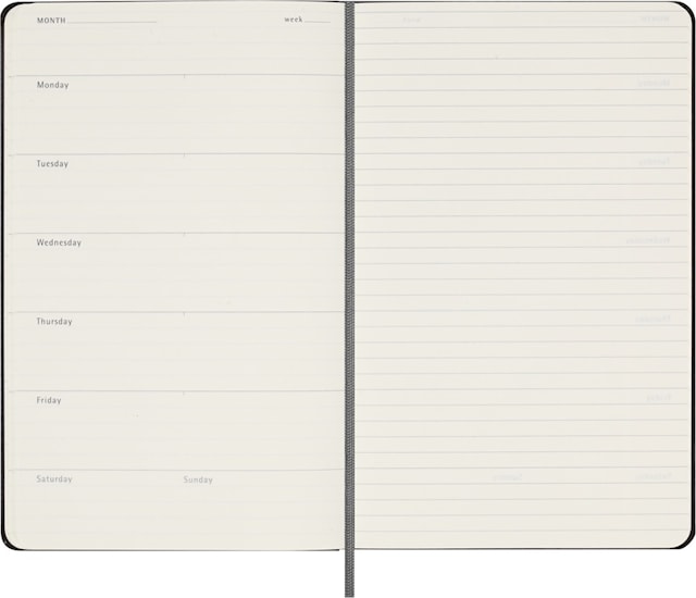 Produktbild 2 för Kalender Odaterad Classic Hard WeekNote Large Svart Moleskine