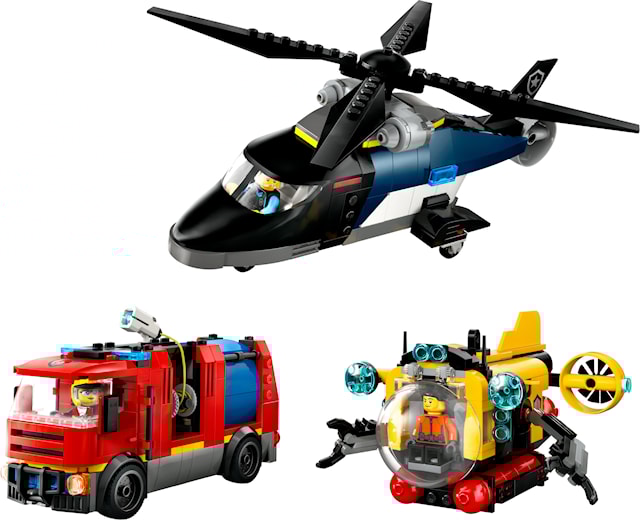 Produktbild 2 för Helikopter, brandbil och ubåt LEGO® City (60462)