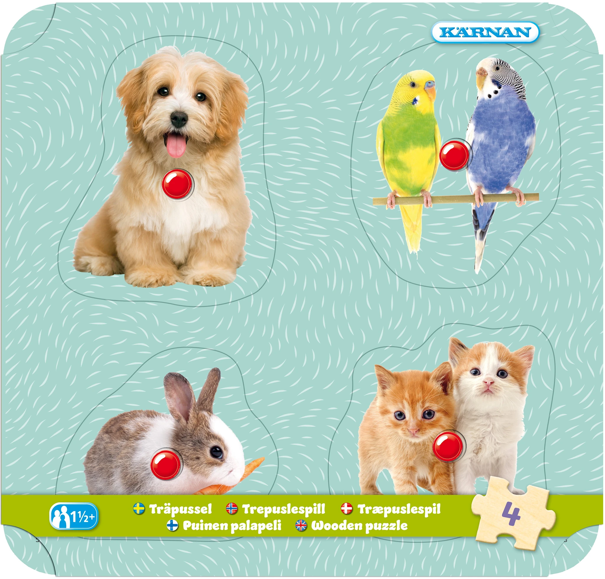 Tuotekuva ille Nuppipalapeli Lemmikit 4 palaa, Kärnan