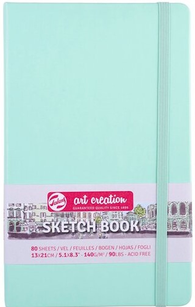 Produktbilde 1 for Skissebok Fersk Mynte 13x21 cm 140g 80 kremhvite sider Talens Art Creation