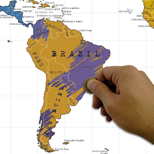 Scratch Map Juliste Matkaversio