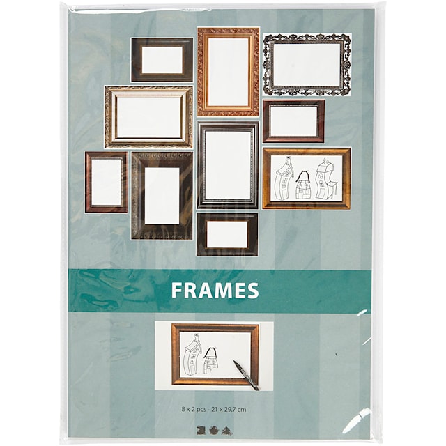 Produktbild 3 för Kartong med Ram 26,2x18,5 cm Metallicfärger 16-pack
