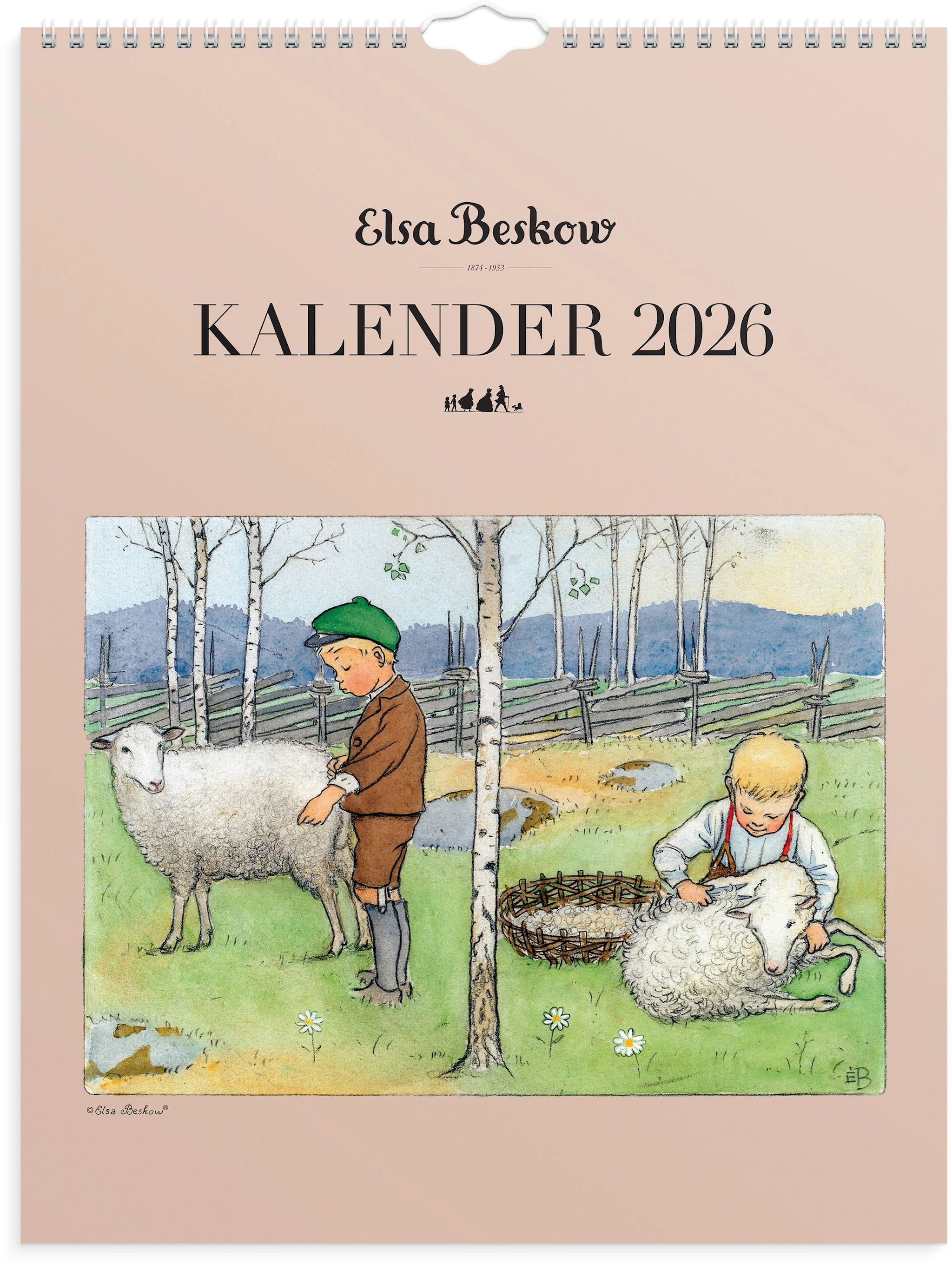 Produktbild för Väggkalender 2026 Elsa Beskow 295x390 mm Burde