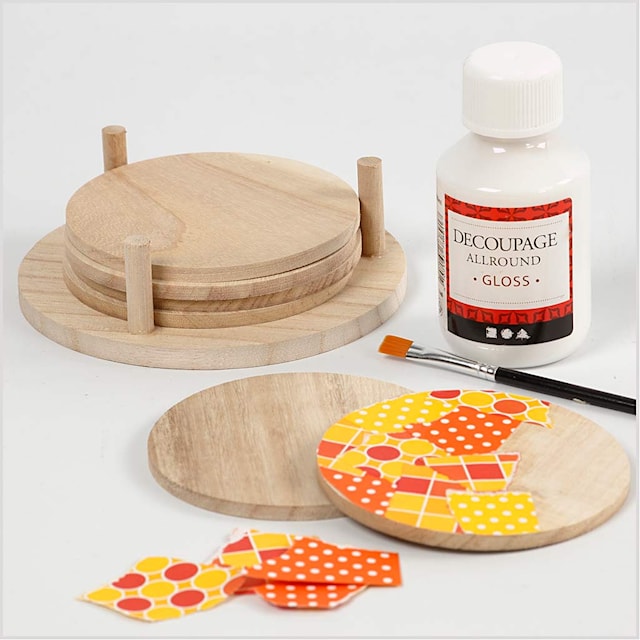 Produktbild 3 för Brickor bordsunderlägg i trä diameter 9,5 cm 6-pack