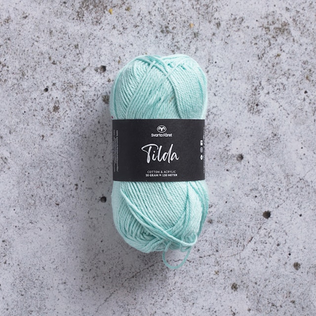 Tilda Garn Bomullsmiks 50 g Lys mint Svarta Fåret