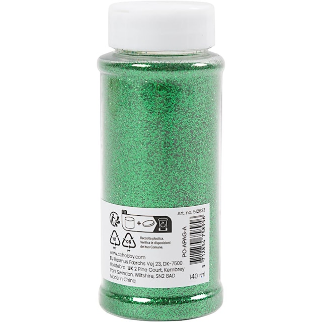 Produktbilde 3 for Biologisk nedbrytbart glitter, grønn, 140 ml/ 1 boks