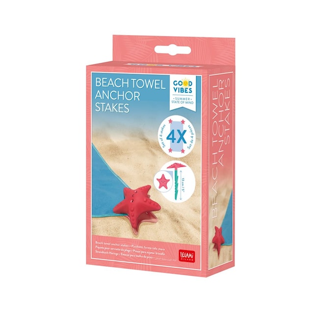 Produktbild 1 för Förankringspinnar för badhandduk Starfish (4 st), Legami
