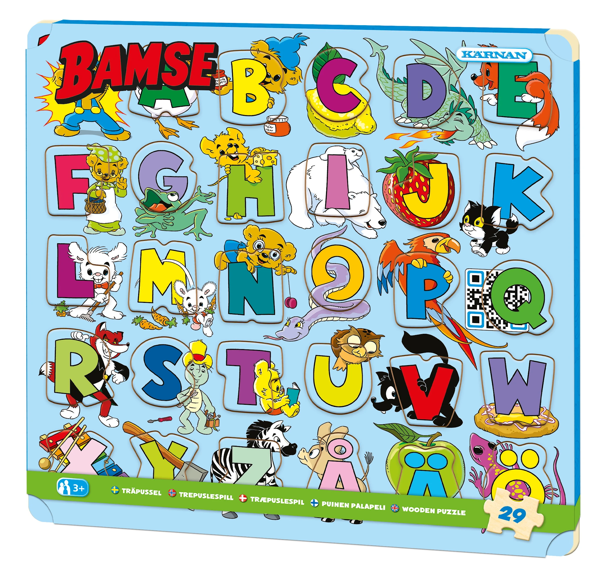 Produktbilde for Rammepuslespill med forhøyede brikker Bamse, Kärnan (SE)