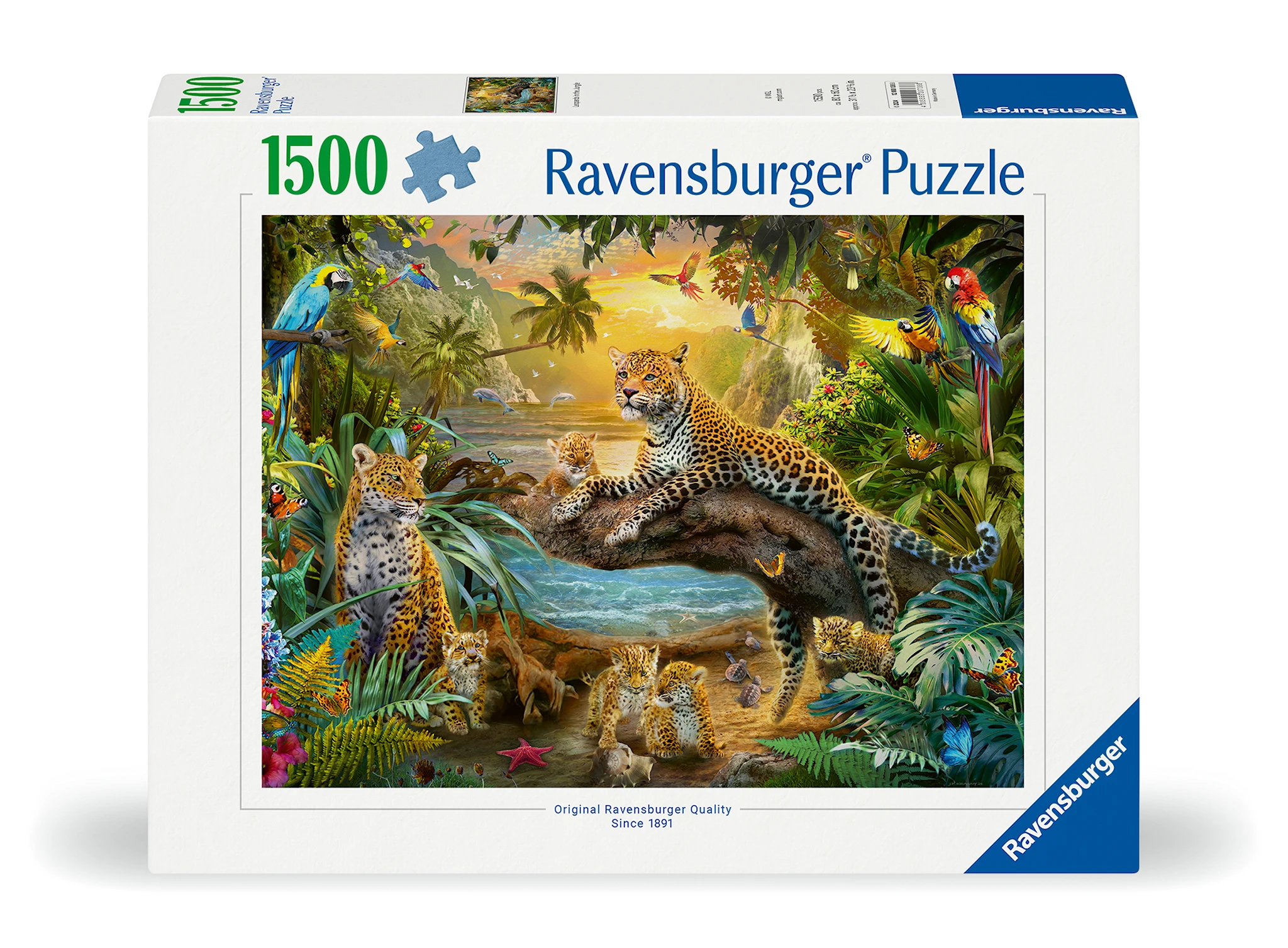 Produktbilde for Leopard familie i jungelen Puslespill 1500 brikker, Ravensburger