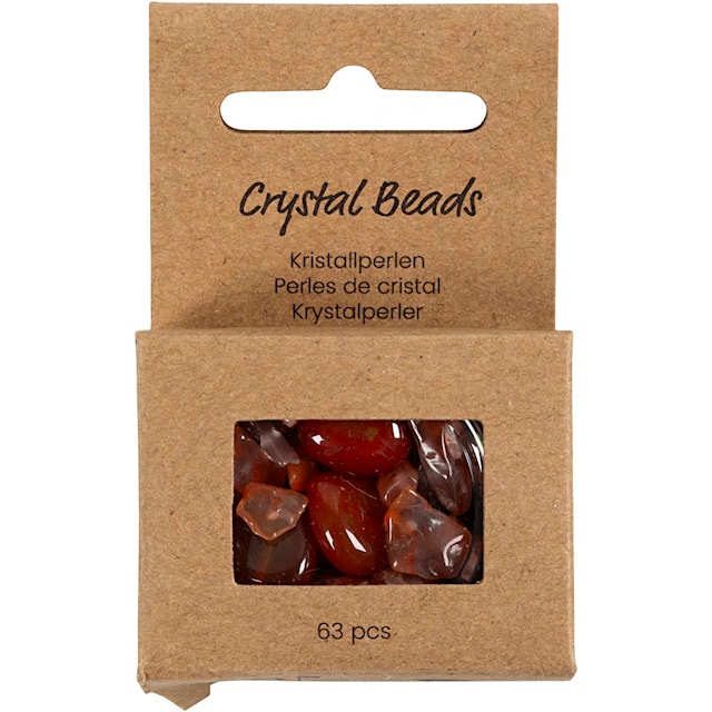 Produktbilde 2 for Krystallperler, Aventurin, str. 7-12 mm, hullstr. 1 mm, ca. 63 stk., koral, 63 stk./ 1 pk.