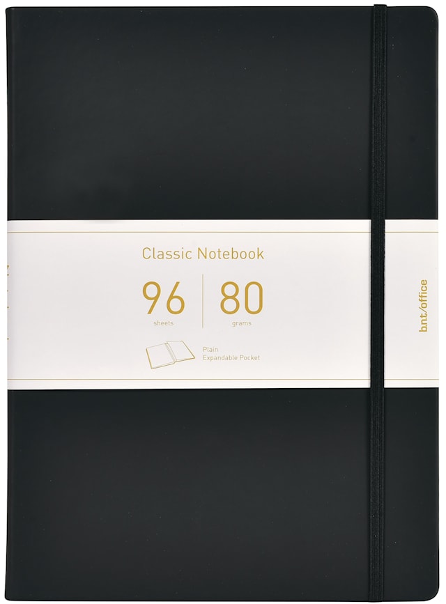 Produktbilde 1 for Notatbok A4 Svart PU Ulinjert BNT Office