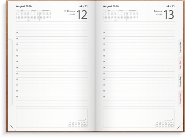 Produktbilde 2 for Dagbok Lux A5 2026 cognac GRIEG 135x205 mm