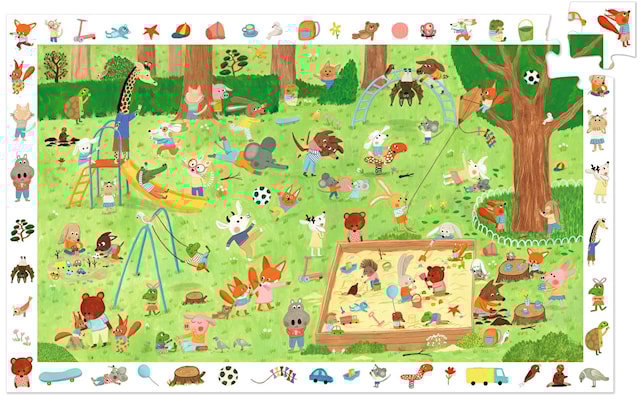 Produktbilde 1 for Puslespill 35 brikker motiv med lekende dyr, Djeco