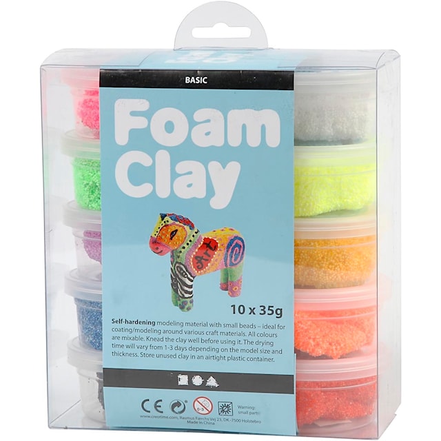 Produktbilde 1 for Foam Clay® , ass. farger, 10x35 g/ 1 pk.