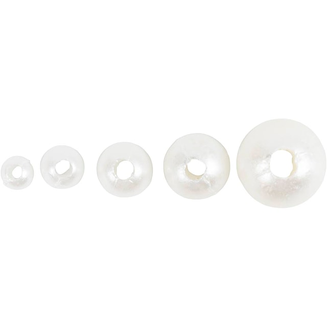 Tuotekuva 4 - Vahahelmet , halk. 3-8 mm, aukon koko 1,3-2,5 mm, ca. 5000, helmiäisvalk., 430 g, 700 ml/ 1 tb