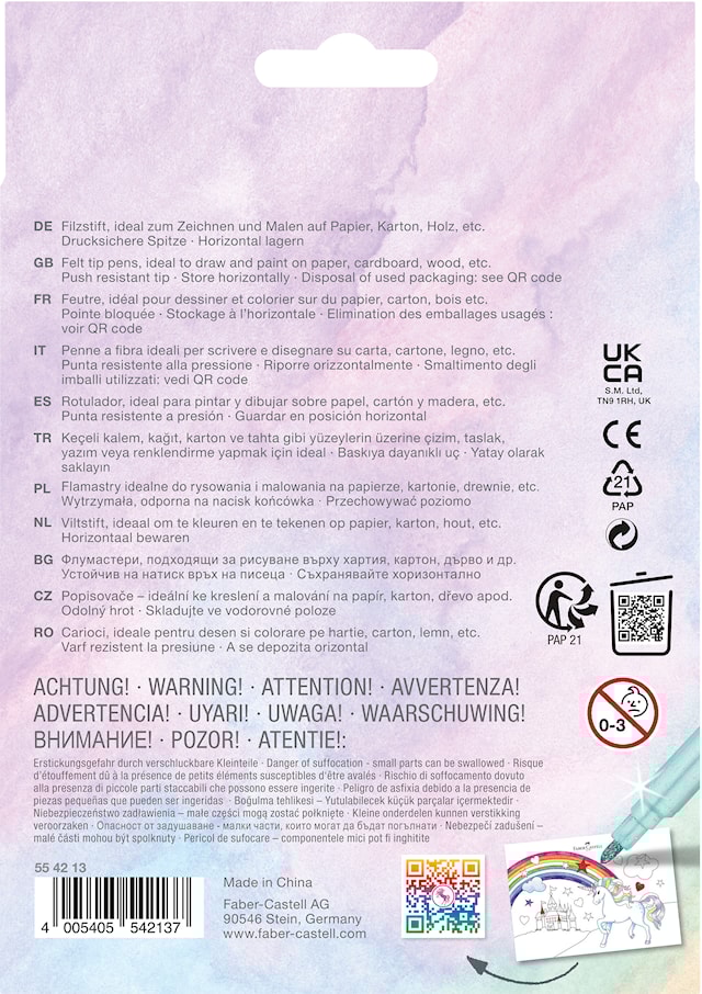 Produktbilde 5 for Tusjpenner Castle Unicorn 10+3 glitterpenner Faber Castell