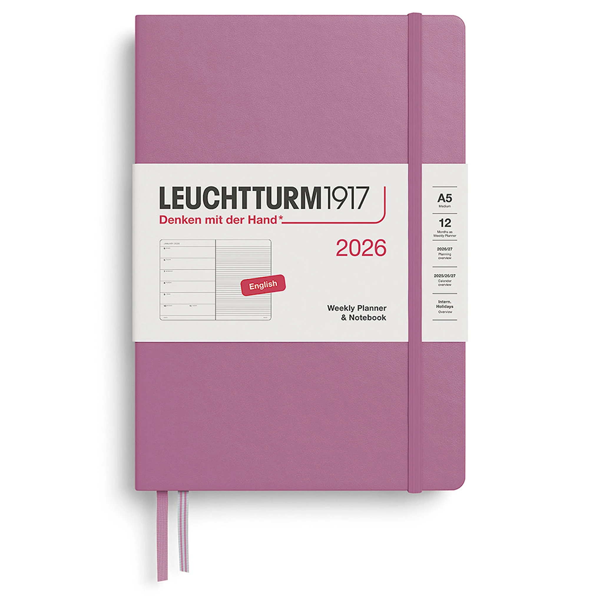 Produktbilde for Weekly Planner & Notebook 2026 A5 Dusty Rose Leuchtturm1917