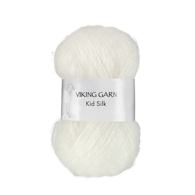 Kid/Silk Garn 25 g Hvit 300 Viking Garn