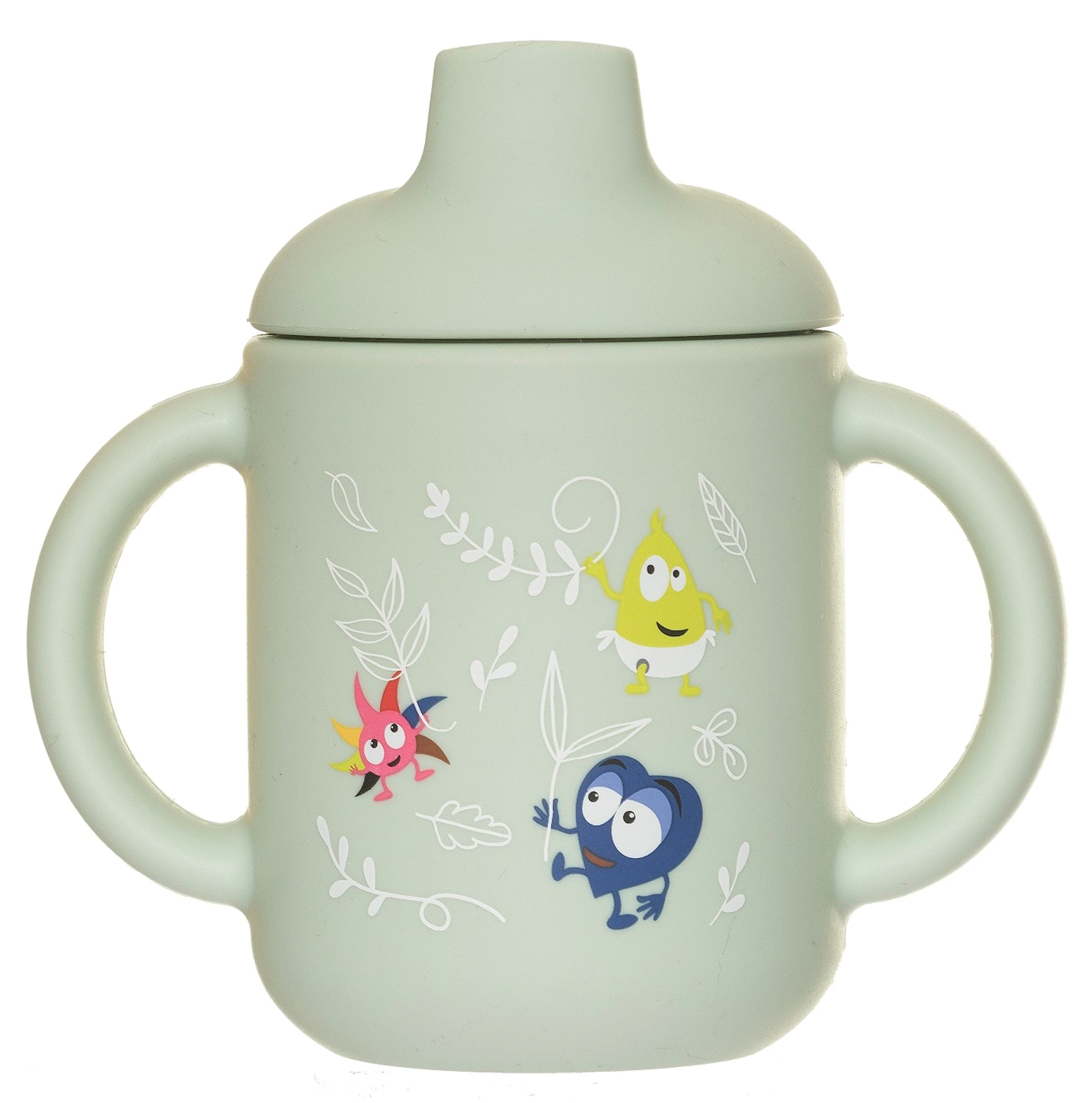 Produktbild för Babblarna Silikonmugg Med Lock i Naturen Teddykompaniet