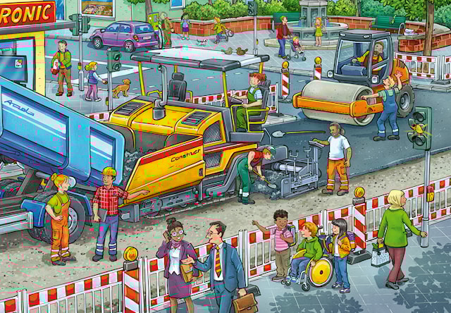 Produktbilde 2 for Road Construction Site Puslespill 2x12 brikker Ravensburger