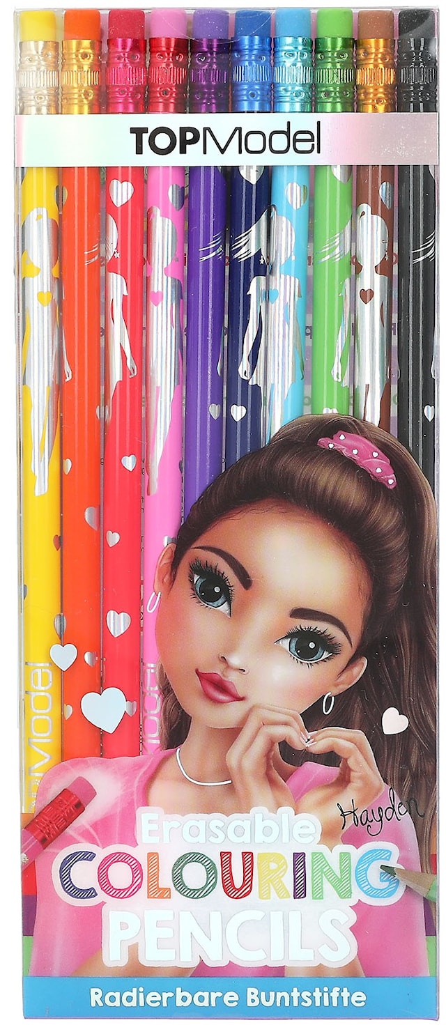 Produktbild 1 för Färgpennor med suddgummi 10-pack TOPModel