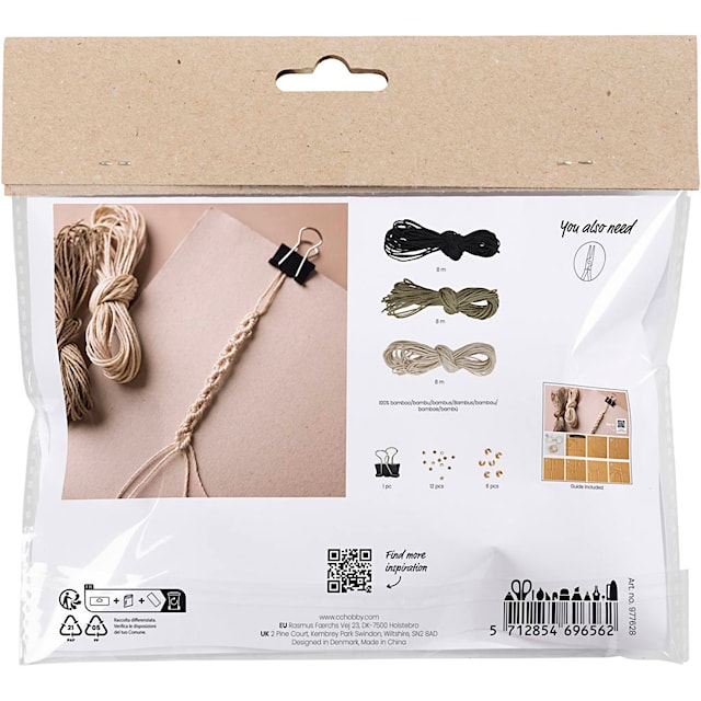 Produktbilde 2 for Mini DIY Kit Makramè, Armbånd, svart, olivenbrun, sand, 1 pk.