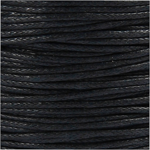Tuotekuva 3 - Puuvillanyöri, paksuus 1 mm, vahattu, musta, 40 m/ 1 rll