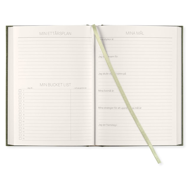 Produktbild 2 för 1-Års Dagbok A5 Khaki Green Paperstyle