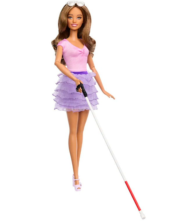 Produktbild 1 för Barbie Fashionista Modedocka med Vit Käpp