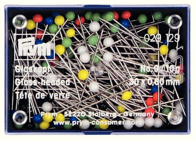 Knappnål 0.60 x 30 mm Glashuvud 10 g Prym