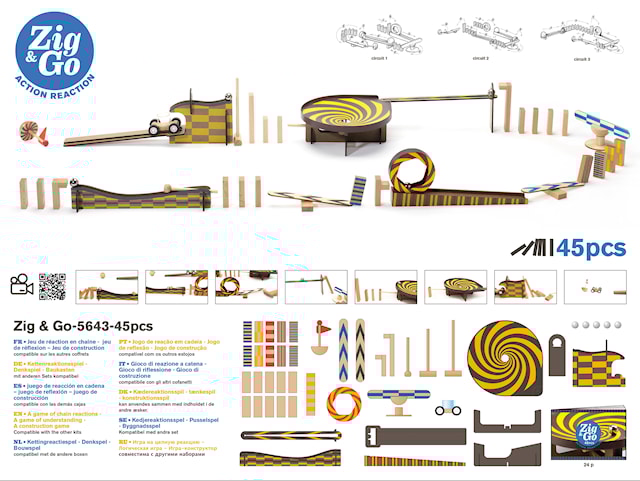 Produktbilde 2 for Byggesett Hinderløype 45 deler Djeco