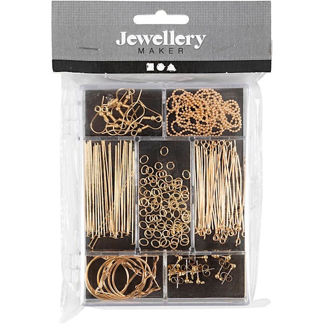 Produktbilde 2 for Smykkestartsett, ca. 175 stk., forgylt, 1 sett