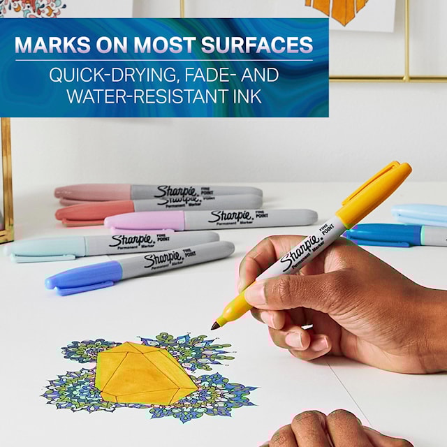 Produktbild 2 för Märkpenna Sharpie Fine Mystic Gems Pasteller 12-pack