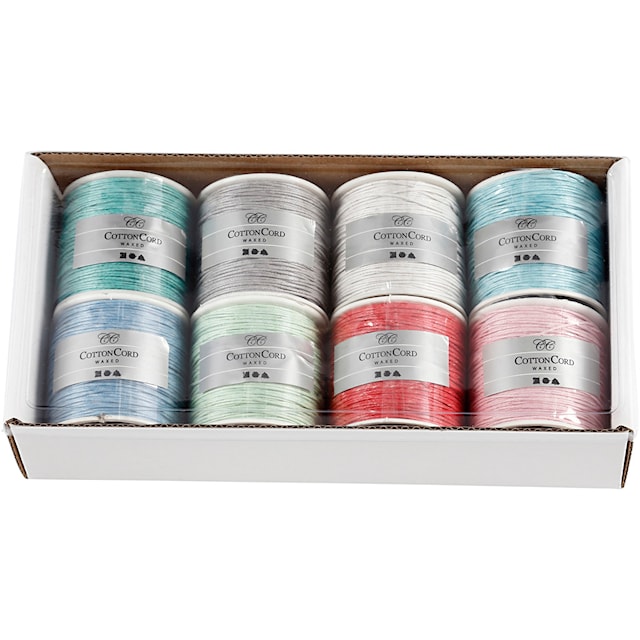 Produktbild 3 för Bomullssnöre Mixade färger 1 mm x 40 m 8-pack