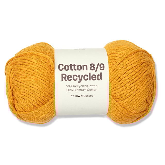 Cotton 8/9 Garn 100g Recycled Yellow Mustard A088 Adlibris