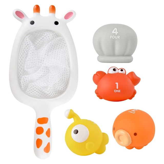 Produktbilde 1 for Tub Fun! Badelek, Fiskesett Giraff med Håv, 5 deler