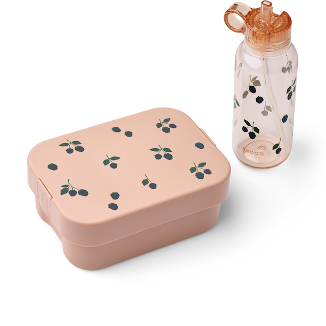 Produktbild 1 för Chelsey Matlåda och Vattenflaska Set Berry/Pale Tuscany Liewood