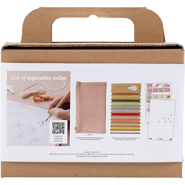 Produktbild 3 för Mini DIY Kit Broderi, Kuvertväska, dusty rose, 1 förp.