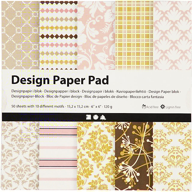 Produktbild 3 för Designpapper Paperpad Rosa och Grön 50 sidor Creativ Company