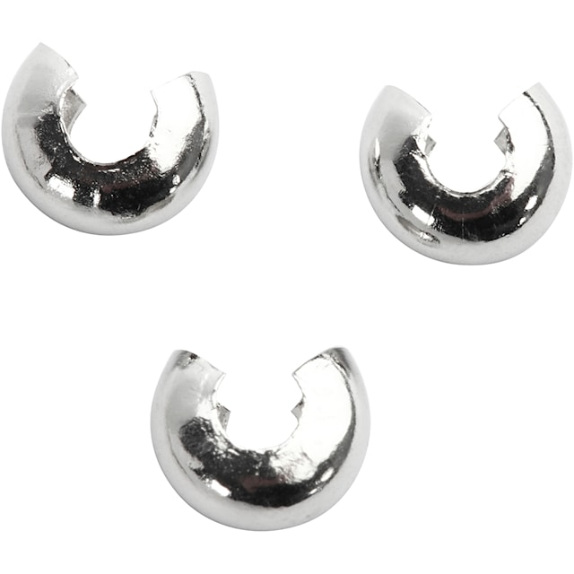 Produktbilde 1 for Knuteskjulere til elastikk, dia. 5 mm, forsølvet, 50 stk./ 1 pk.