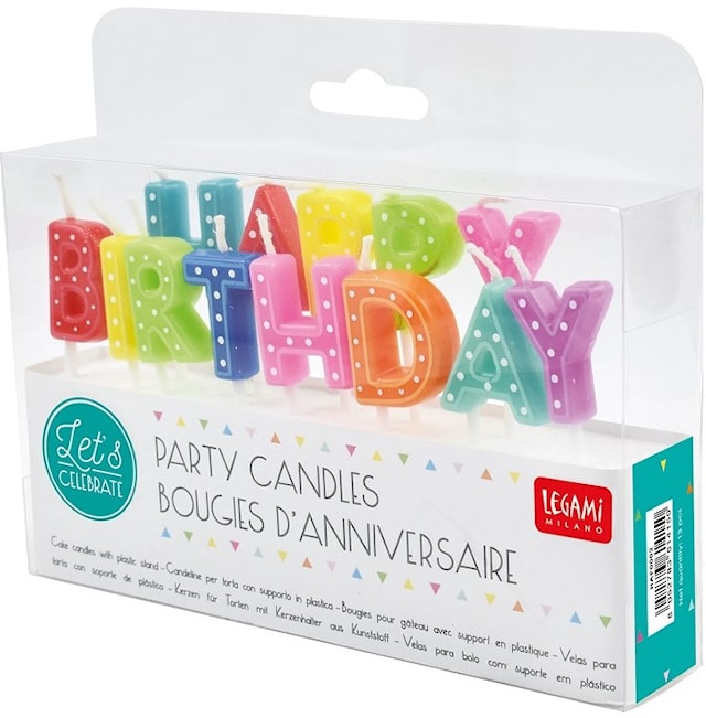 Produktbild 1 för Tårtljus Happy Birthday höjd 7 cm Legami