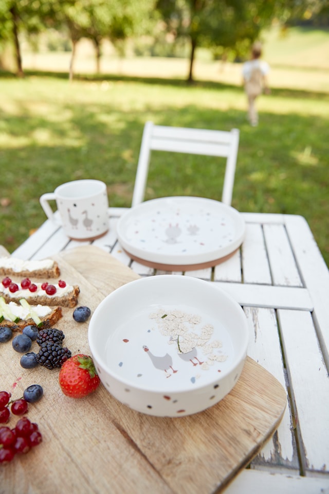 Produktbild 5 för Barnservis Porslin/Silikon Tiny Farmer Lässig